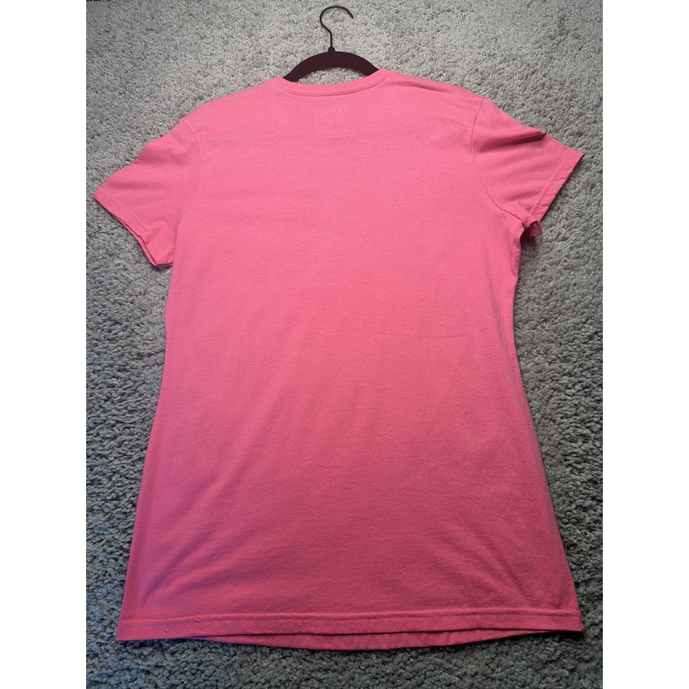 Adidas The Go-To Tee Womens L Pink Black Logo Short Sleeve T-Shirt - Picture 6 of 6